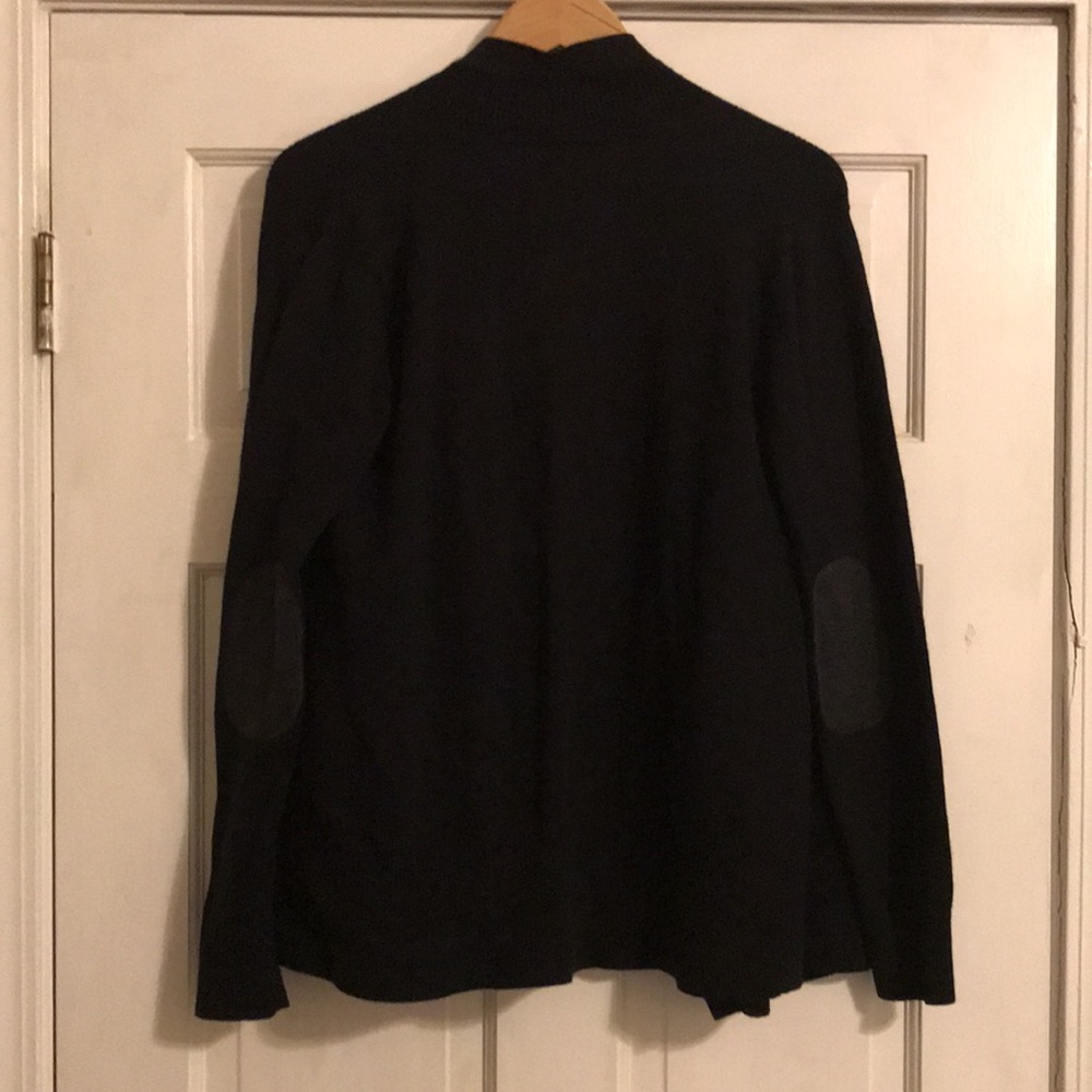 Stylus Women XL Black Open Cardigan Elbow Patch Cotton Modal Soft Knit Jacket - Picture 10 of 16